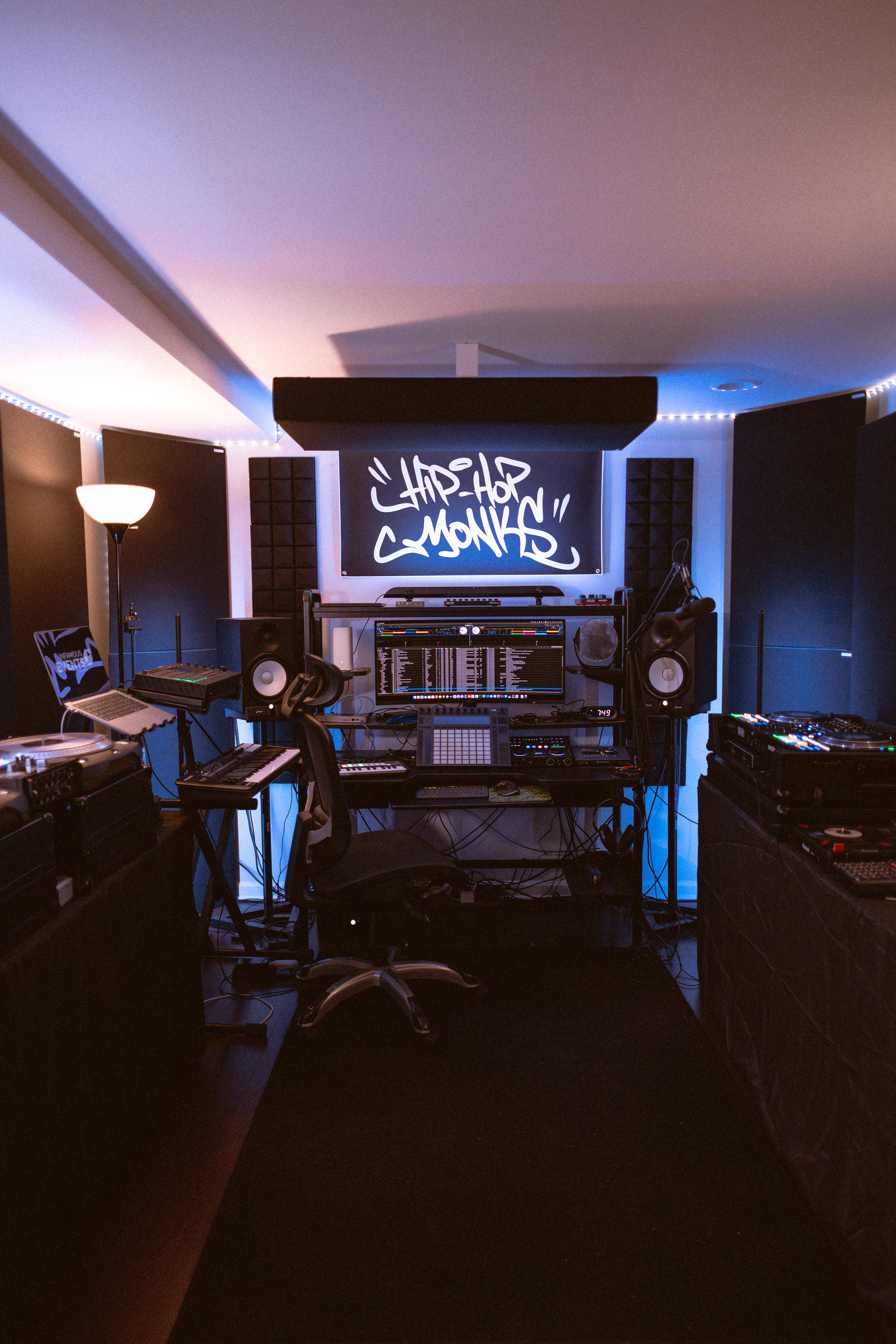 Wide view of the Dojo Studios control room